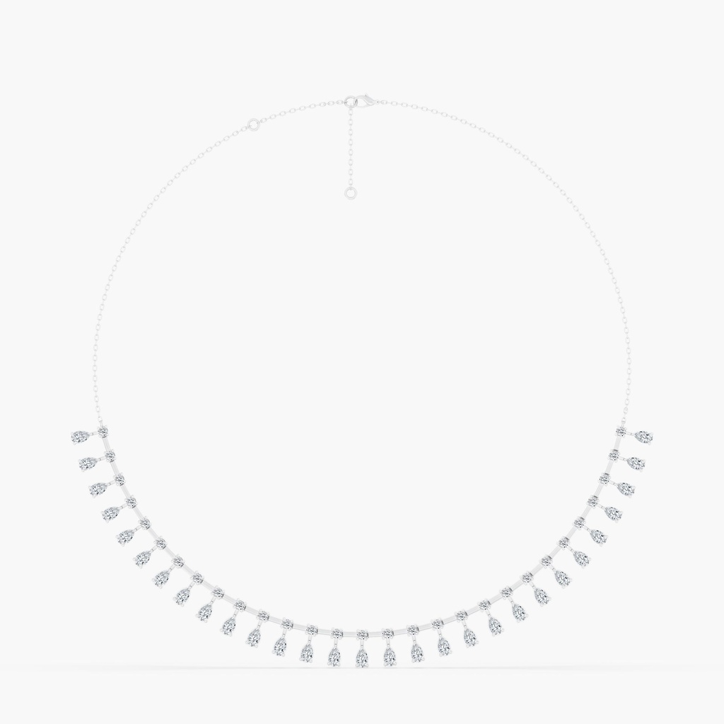 Pear Shape Orbit Half Tennis Necklace