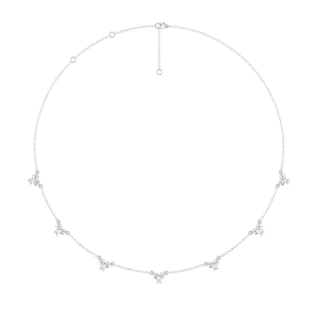 Multi Shape Cluster Station Necklace 