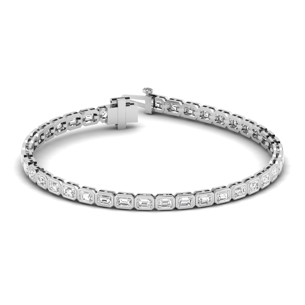 East West Emerald Bezel Tennis Bracelet 