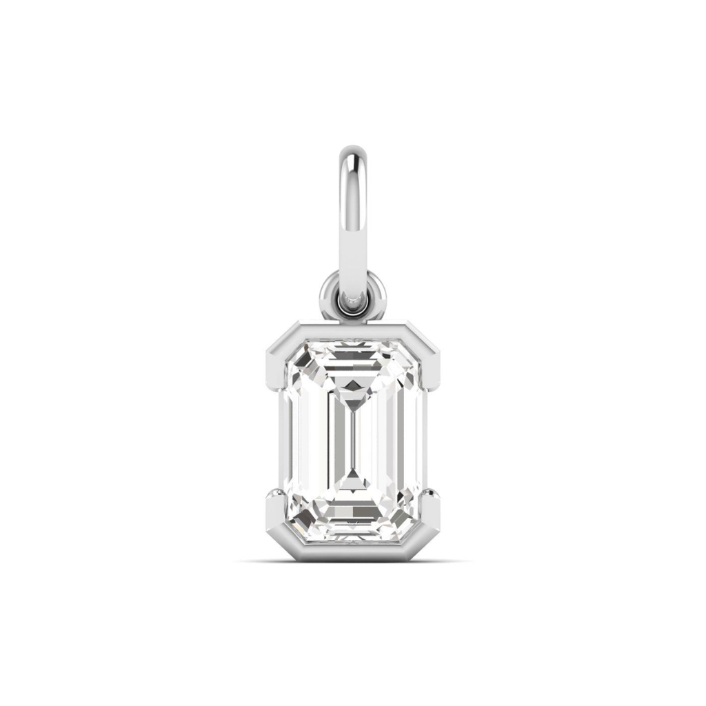 Half Bezel Emerald Pendant