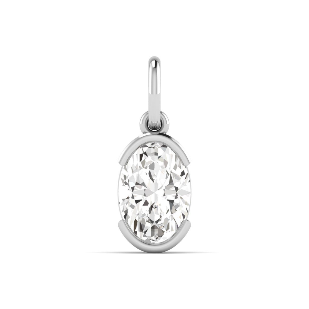 Half Bezel Oval Pendant