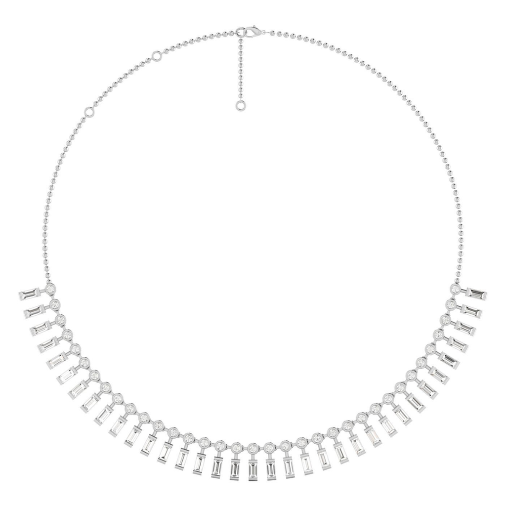 Baguette Fringe Statement Necklace