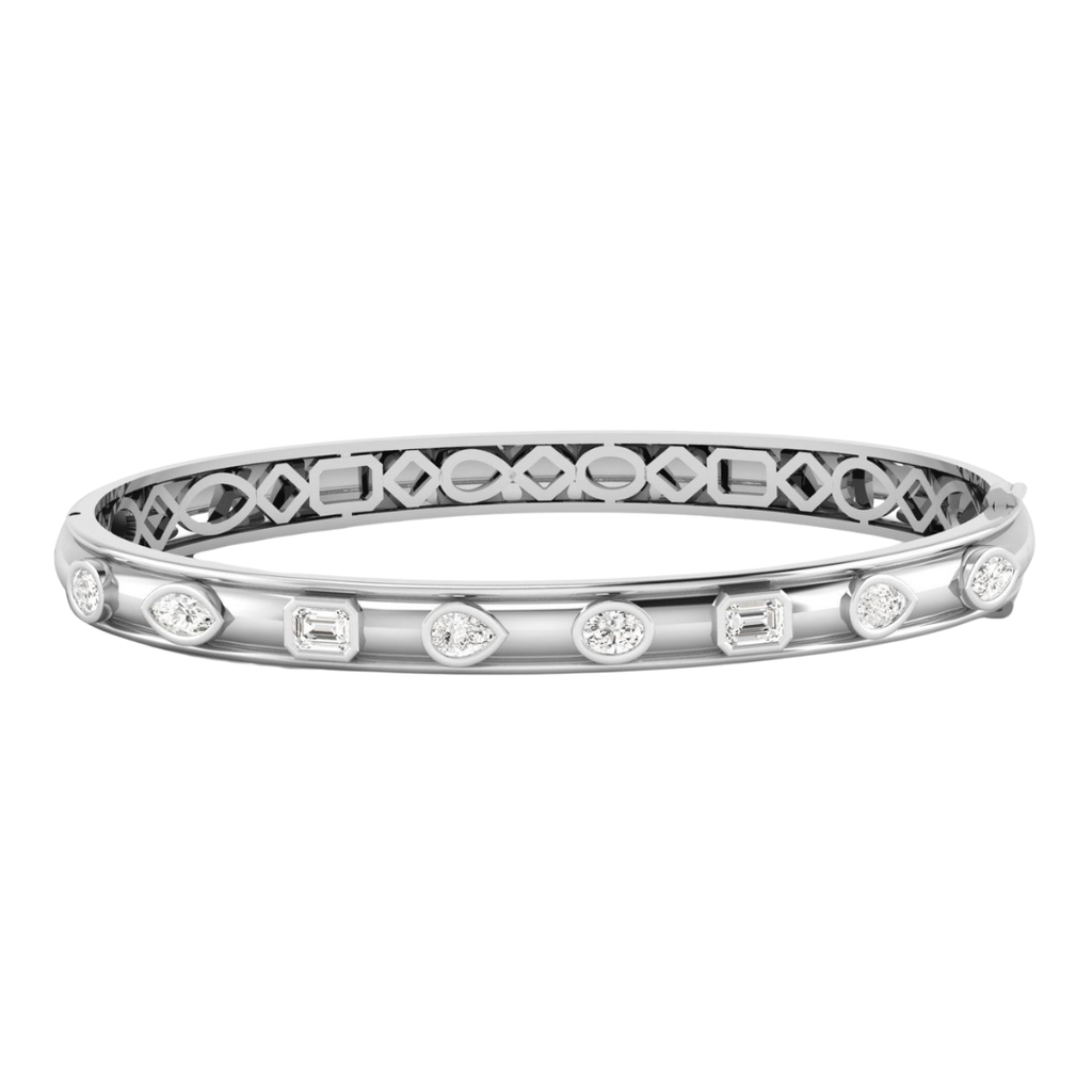 Multi Shape Domed Bezel Bangle