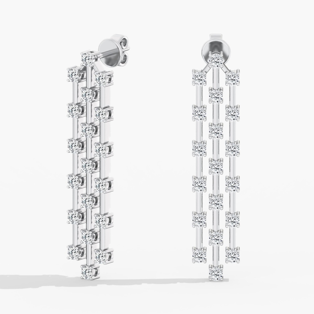 Triple Row Orbit Drop Earrings