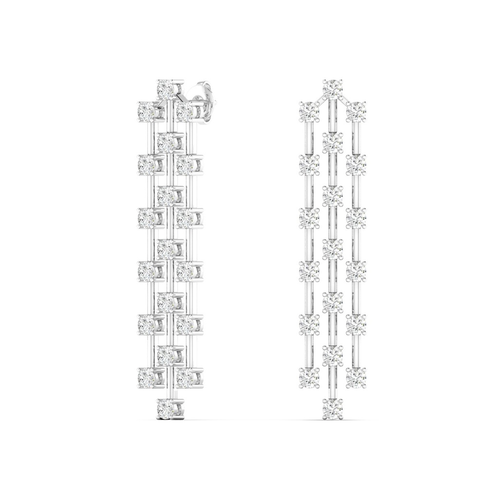 Triple Row Orbit Drop Earrings