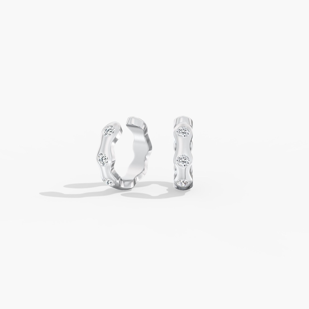 Ripple Edge Inlay Ear Cuff 