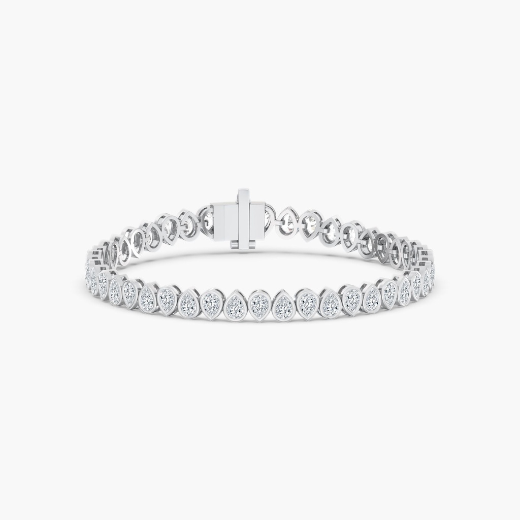 Reverse Set Pear Bezel Tennis Bracelet 