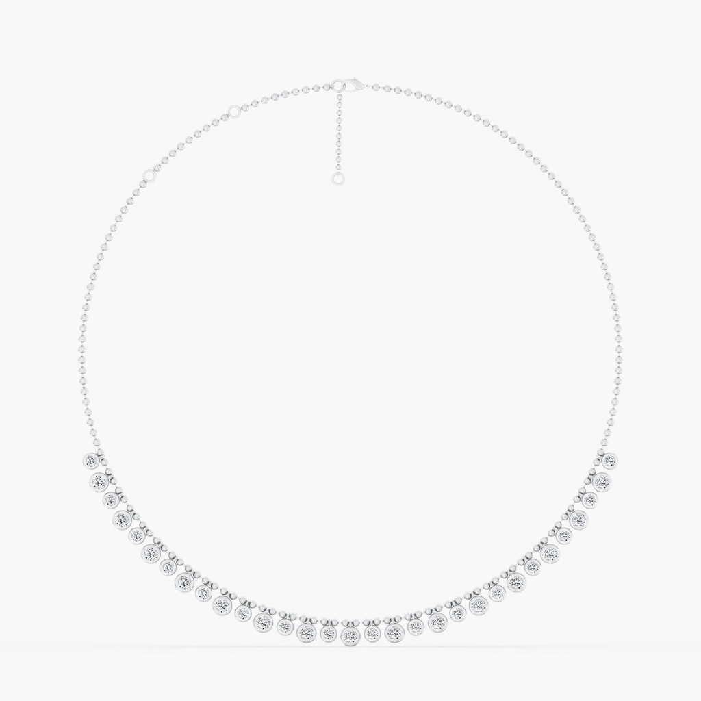 Round Bezel Bead Chain Necklace 