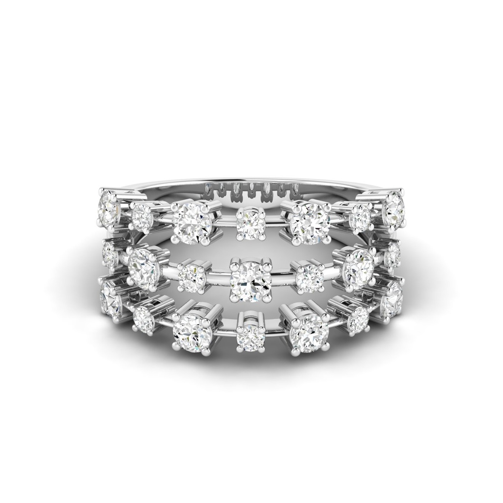 Orbit Three Row Ring