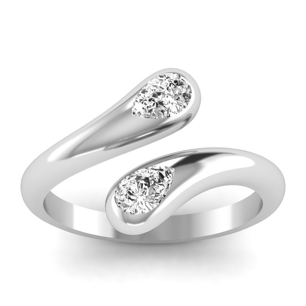 Domed Pear Bypass Ring