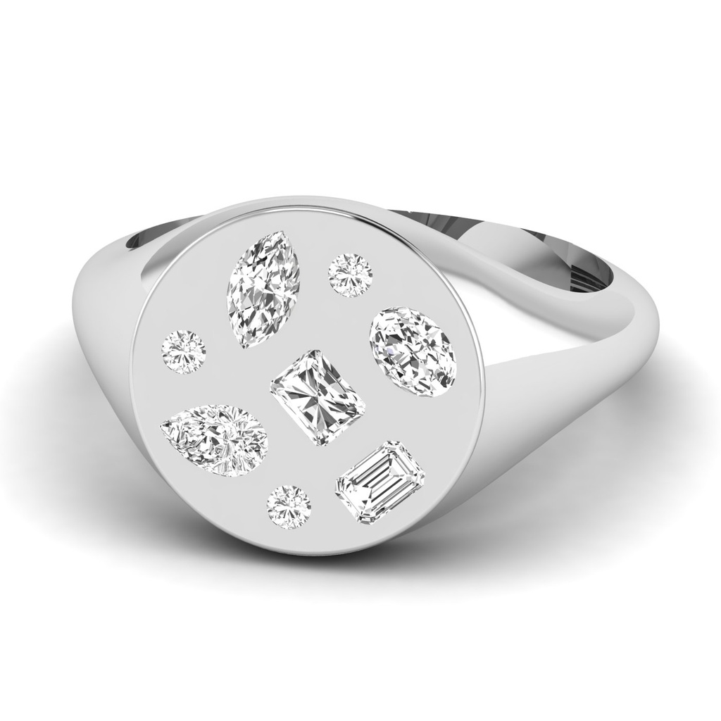 Multi Shape Inlay Signet Ring