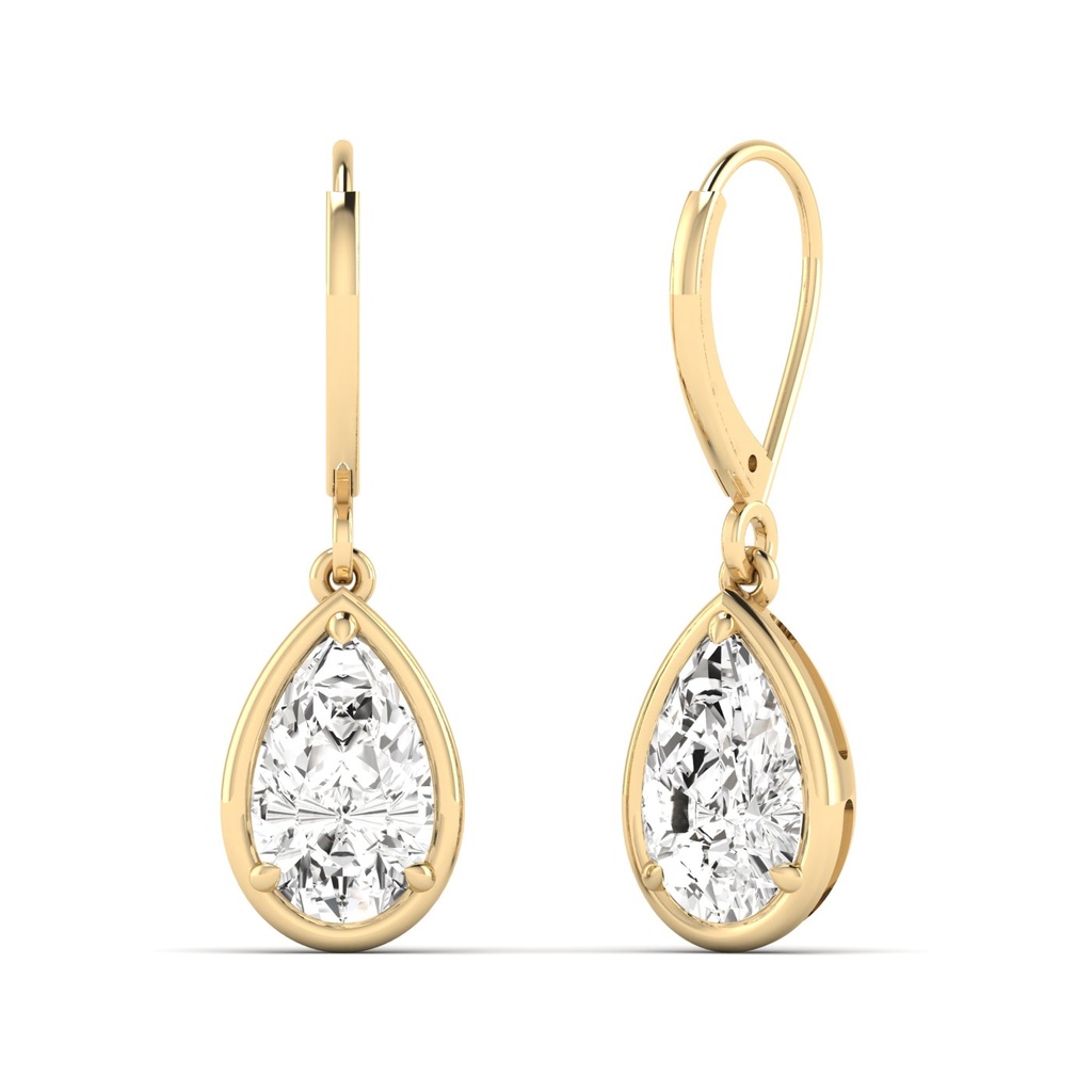 Gold Frame Pear Drop Earrings