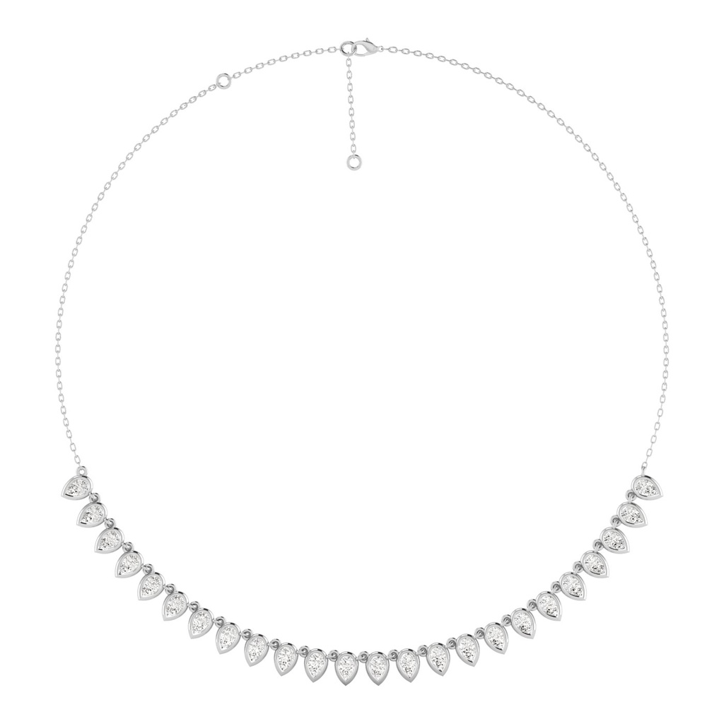 Reverse Pear Bezel Tennis Necklace