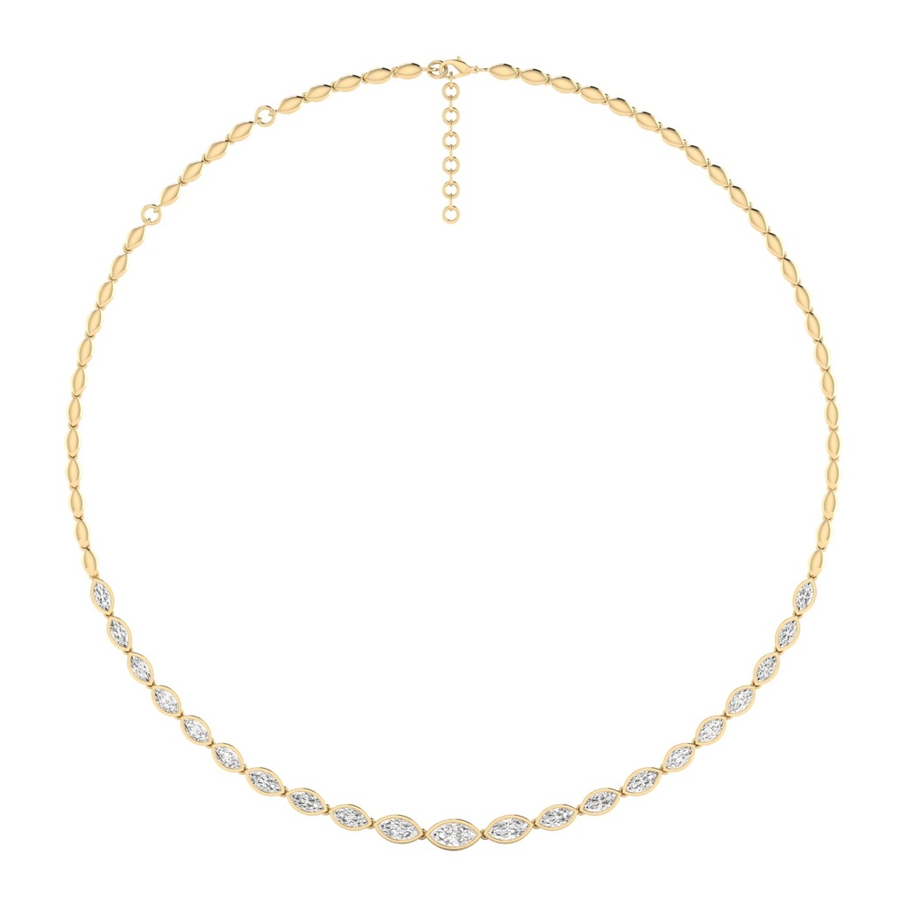 East West Marquise Bezel Fashion Necklace 