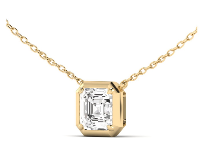Gold Frame Asscher Pendant