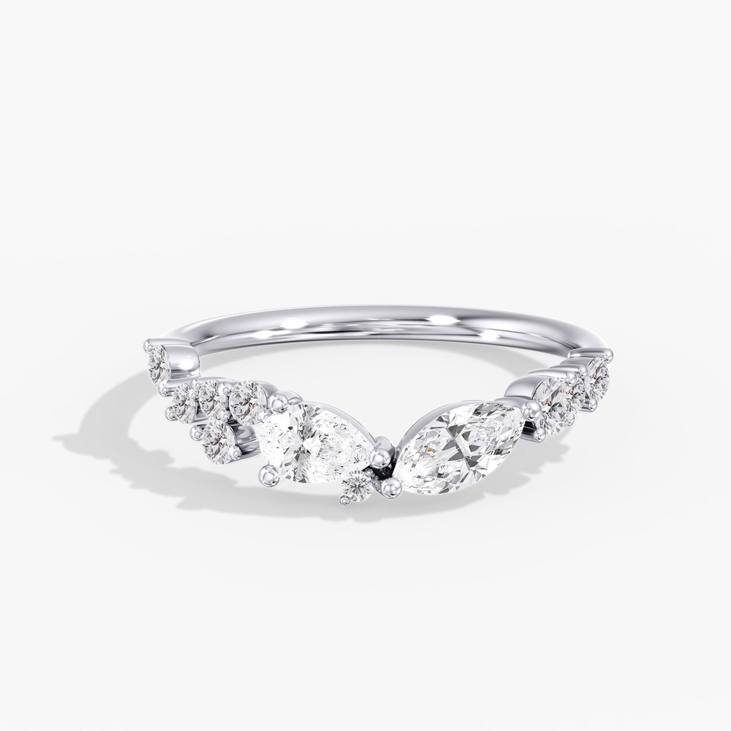 Asymmetrical Pear & Marquise Band