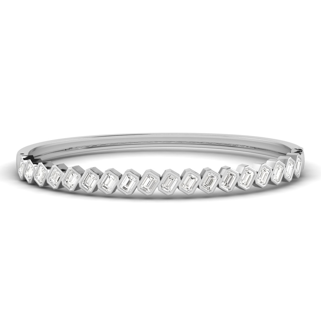 Slanted Emerald Bezel Bangle