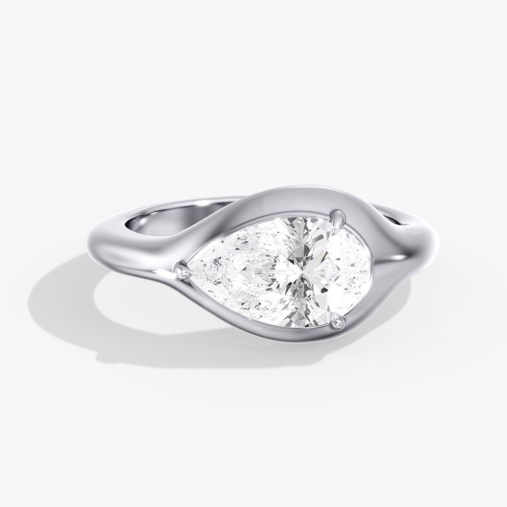 Bold Gold East West Pear Ring 