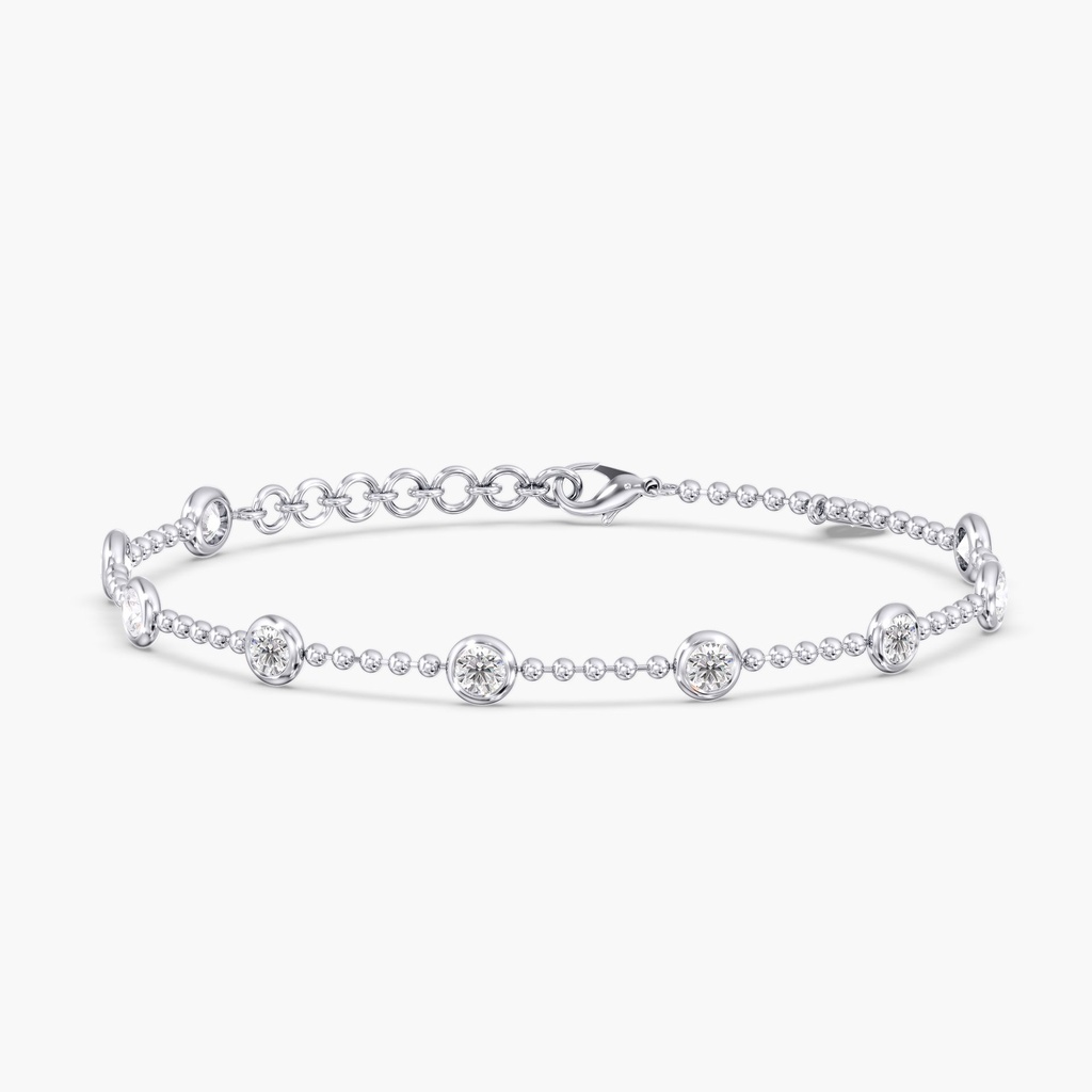 Beaded Chain Bezel Station Bracelet 