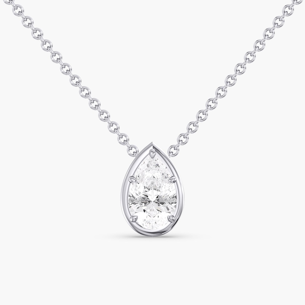 Gold Frame Pear Pendant 