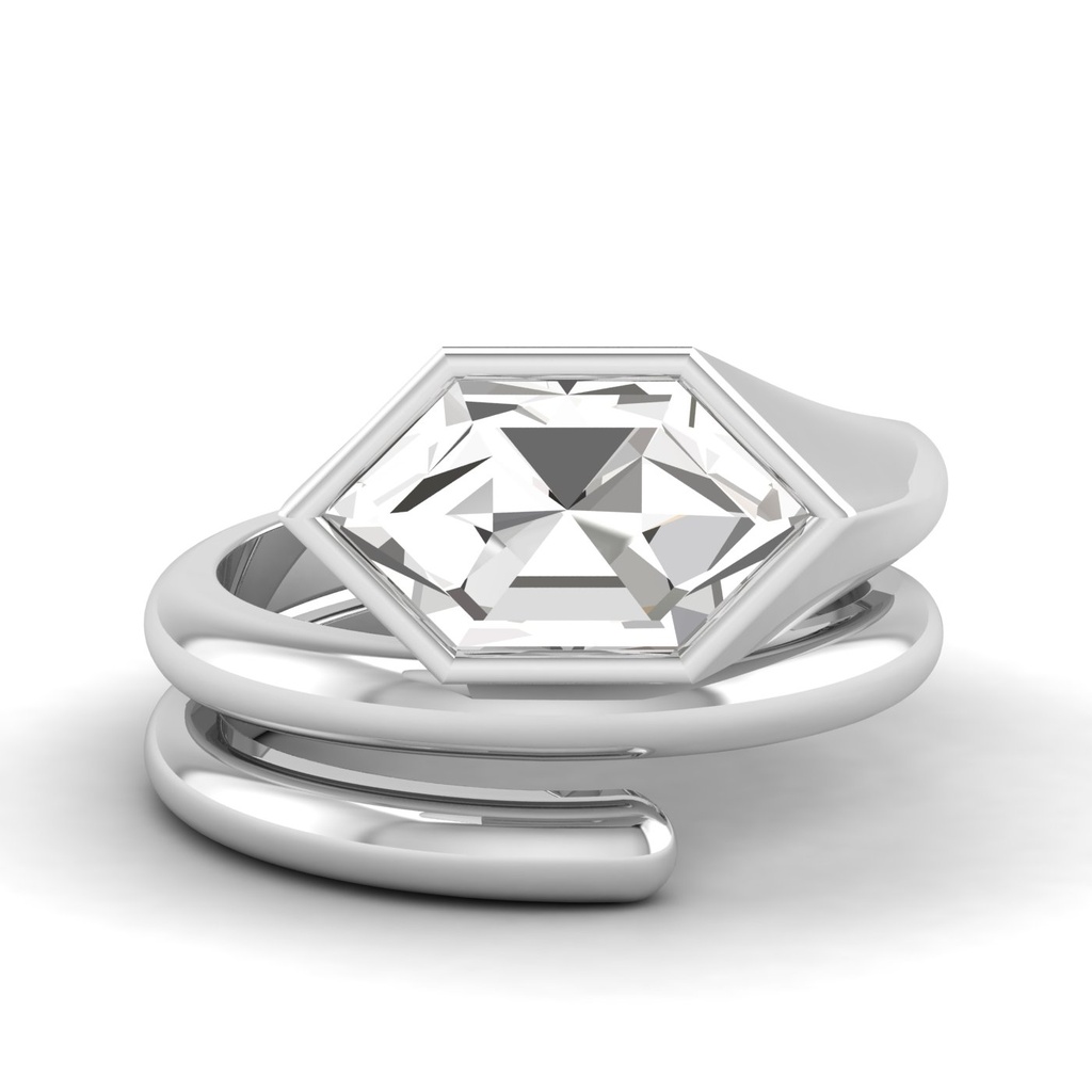  Duchess Cut Bezel Coil Ring