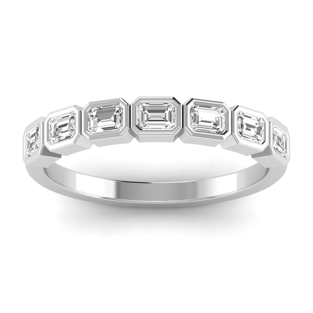 East West Emerald Bezel Band 