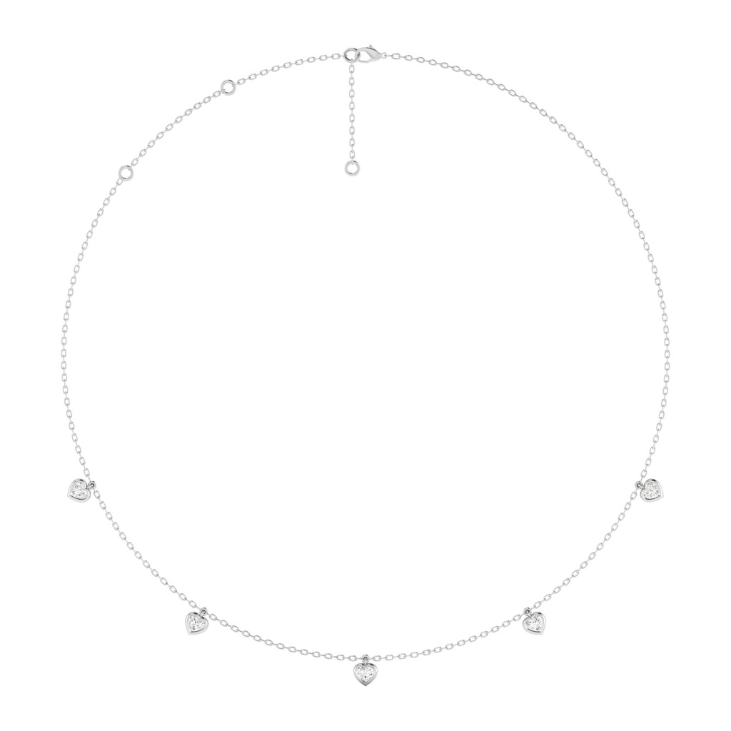Heart Bezel Droplet Necklace 