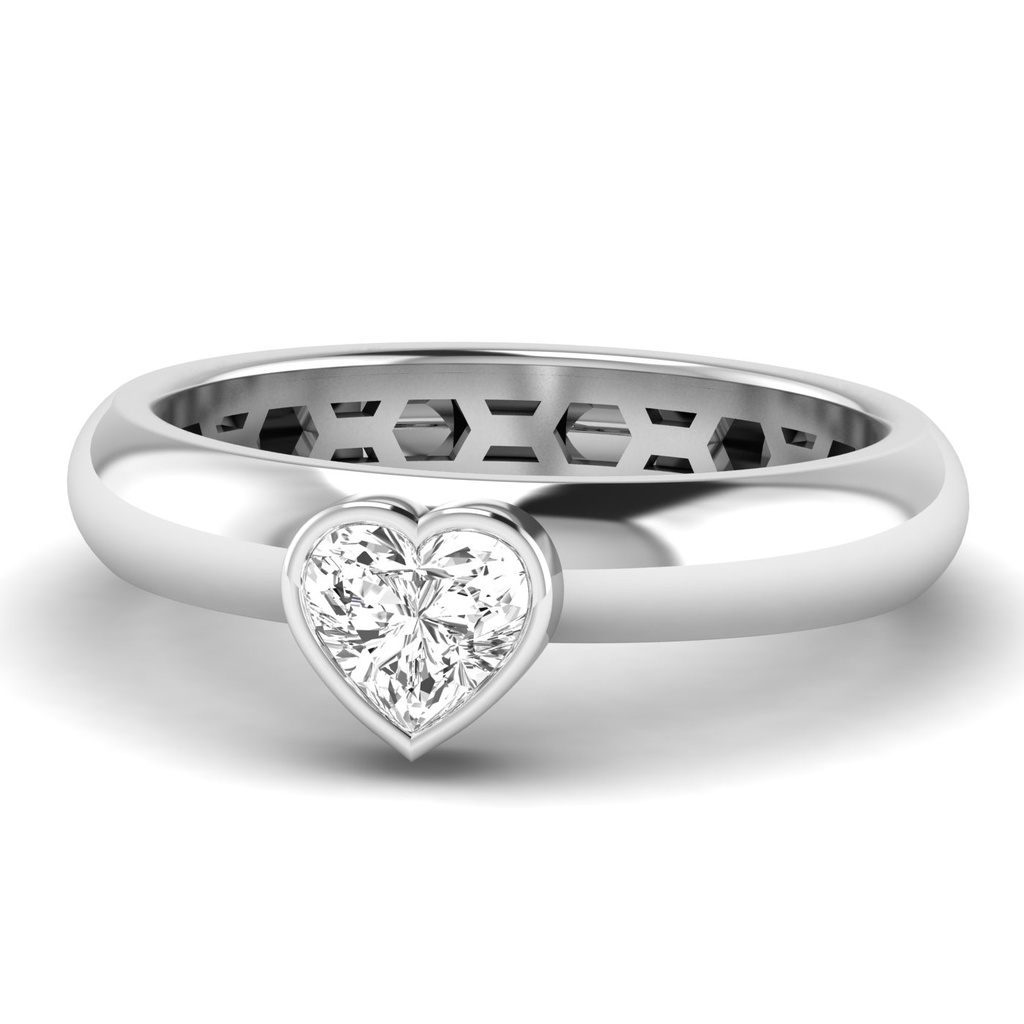Puffy Heart Bezel Ring