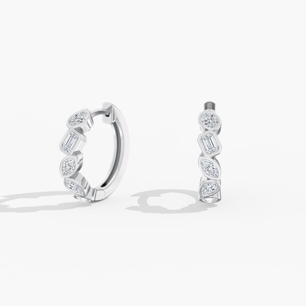 Multi Shape Bezel Hoops 