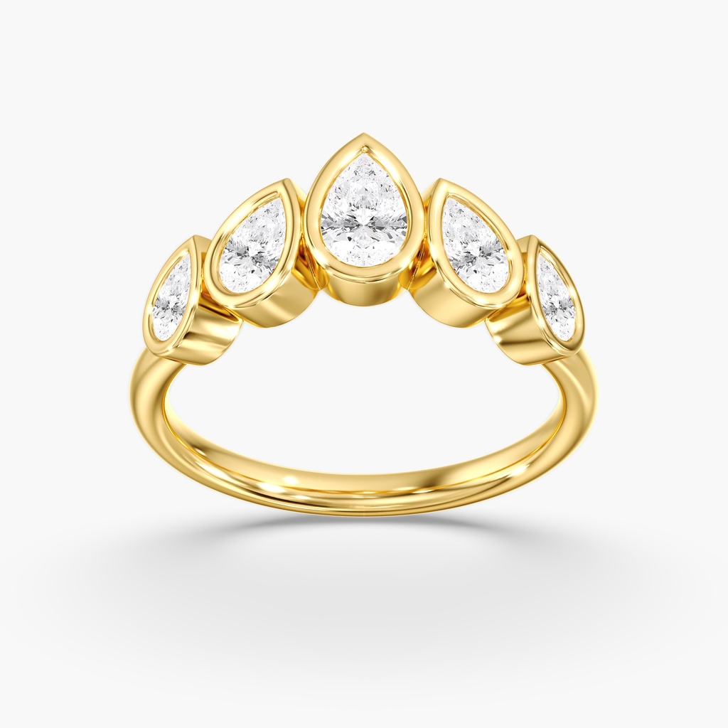 Pear Bezel Contour Band