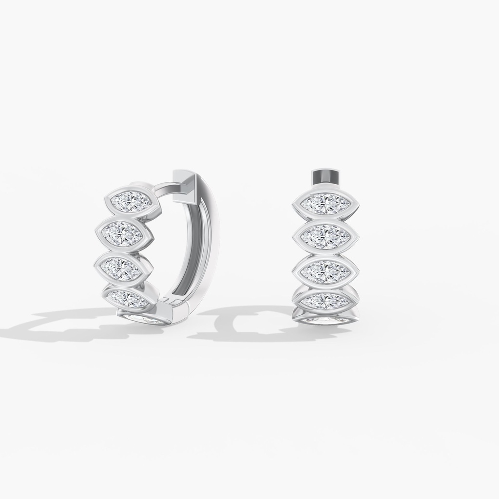 East West Marquise Bezel Huggies 