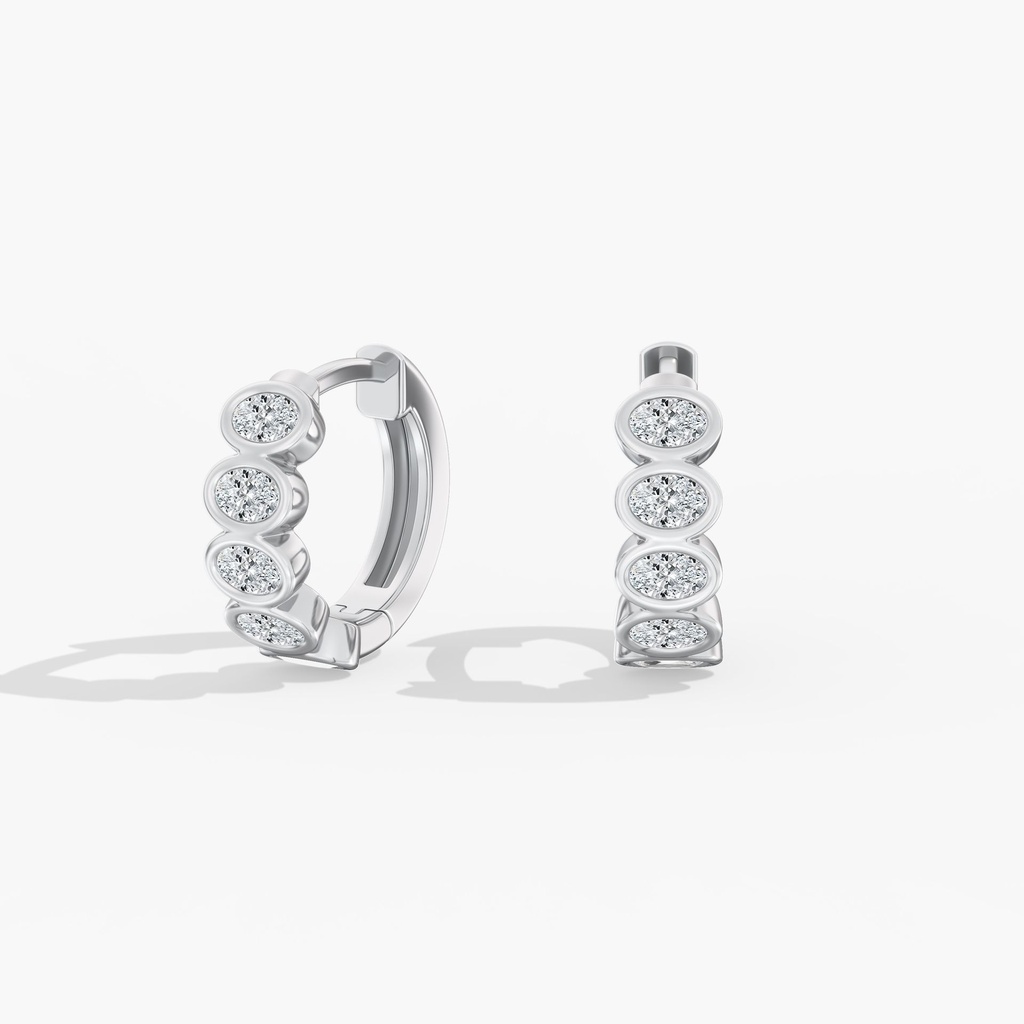 East West Oval Bezel Huggies 