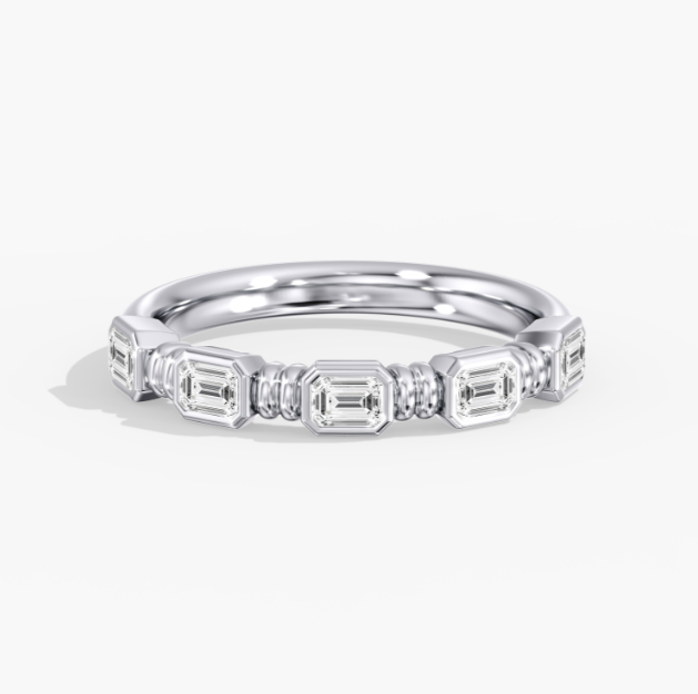 Aura East West Emerald Bezel Band