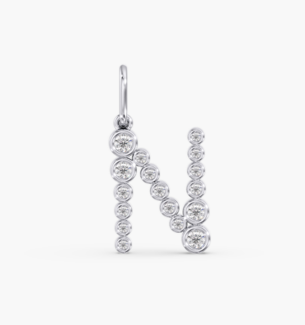 Bezel Letter "N" Charm
