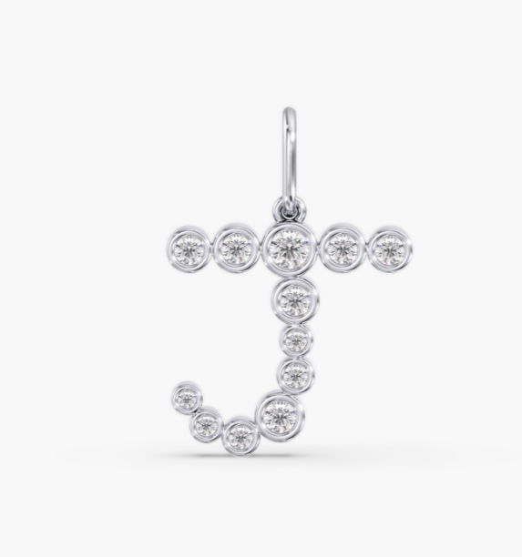 Bezel Letter "J" Charm 