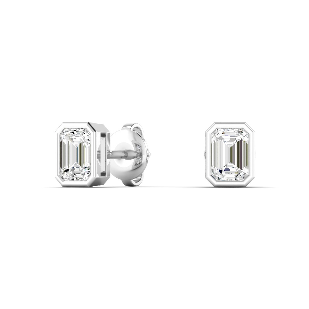 Emerald Bezel Studs