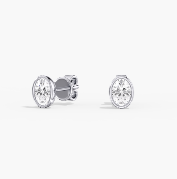 Oval Bezel Studs