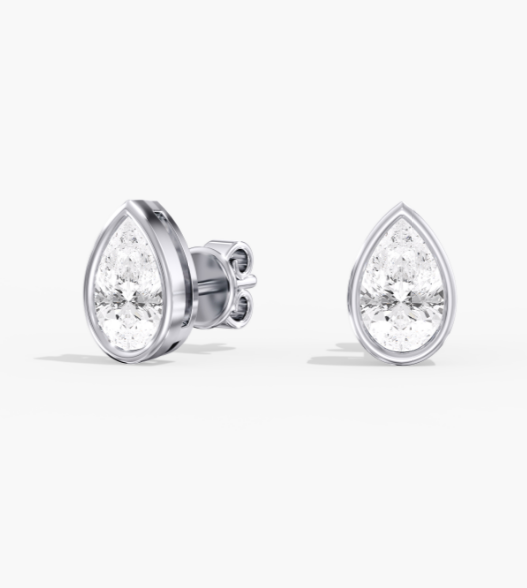 Pear Bezel Studs
