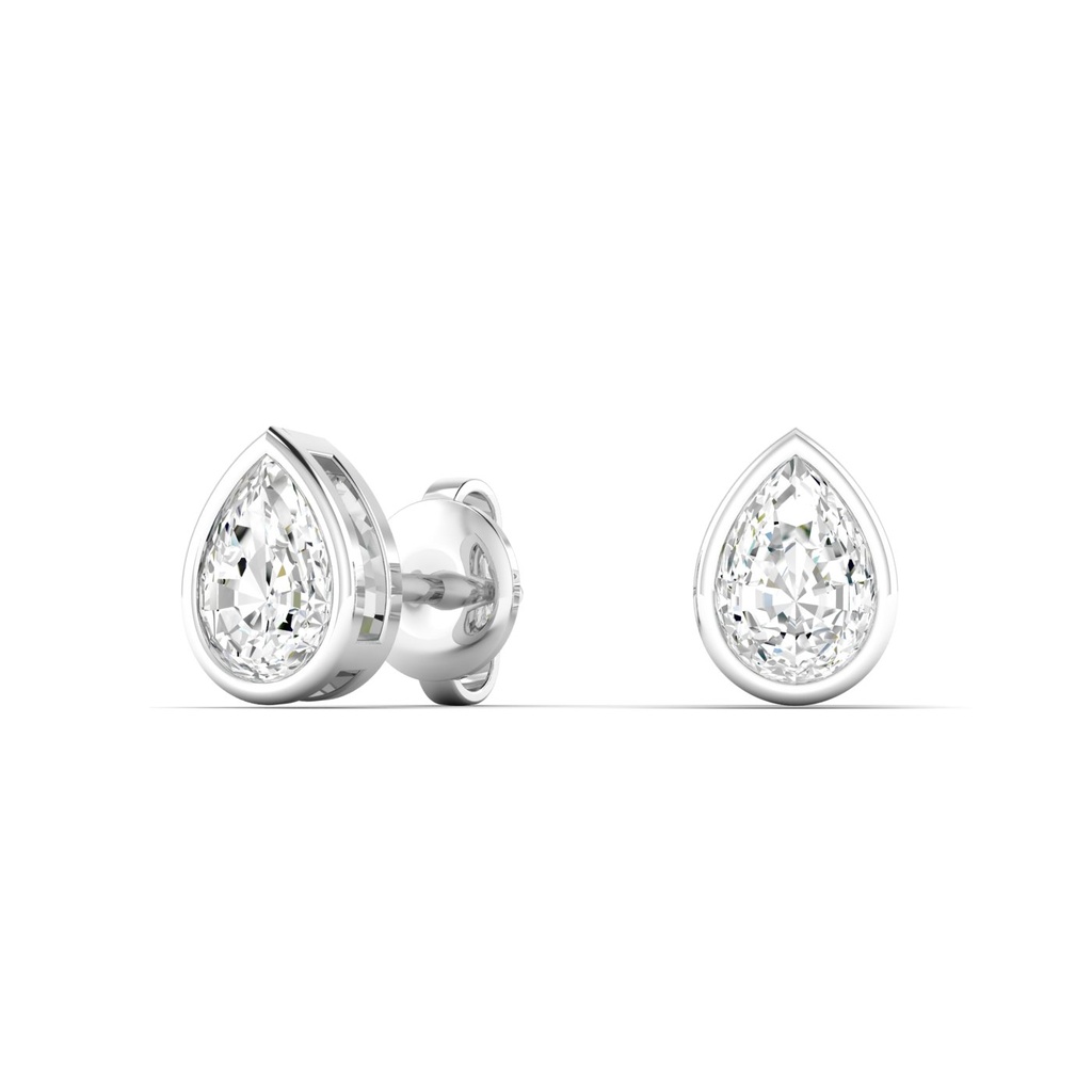 Pear Bezel Studs