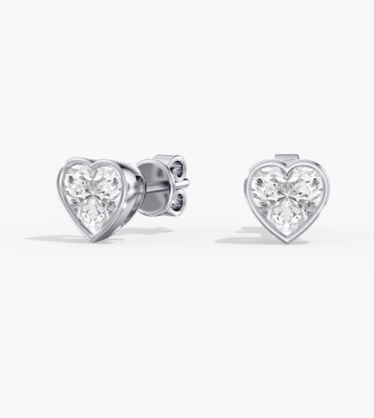 Heart Bezel Studs