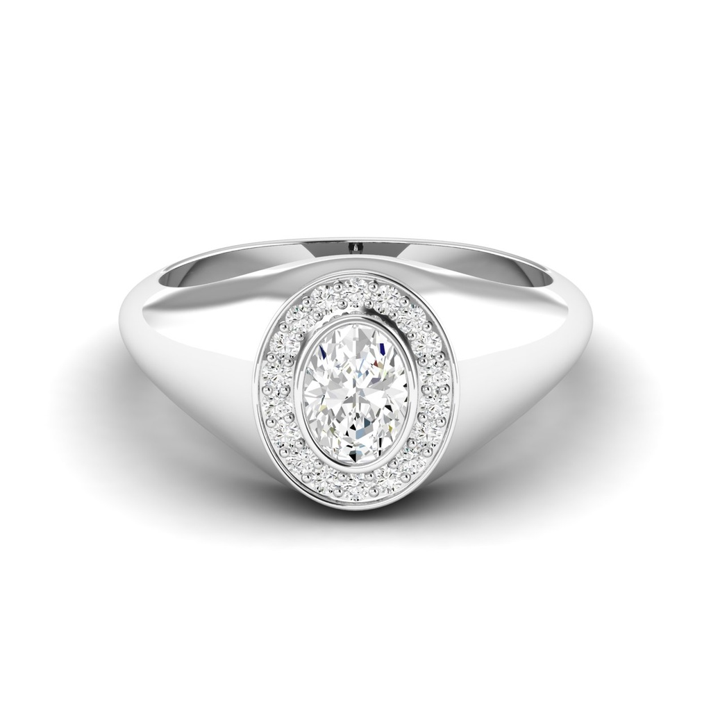 Oval Bezel Signet Ring .65ctw