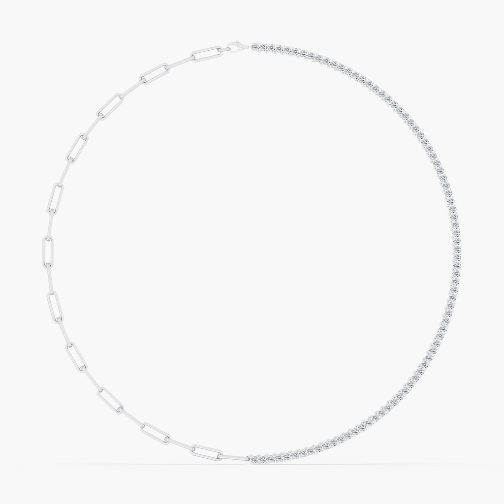 Half Tennis Paperclip Necklace