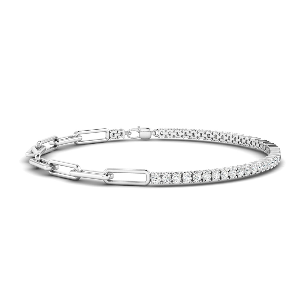 Round Half Tennis Paperclip Bracelet