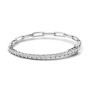 Oval Half Tennis Paperclip Bracelet