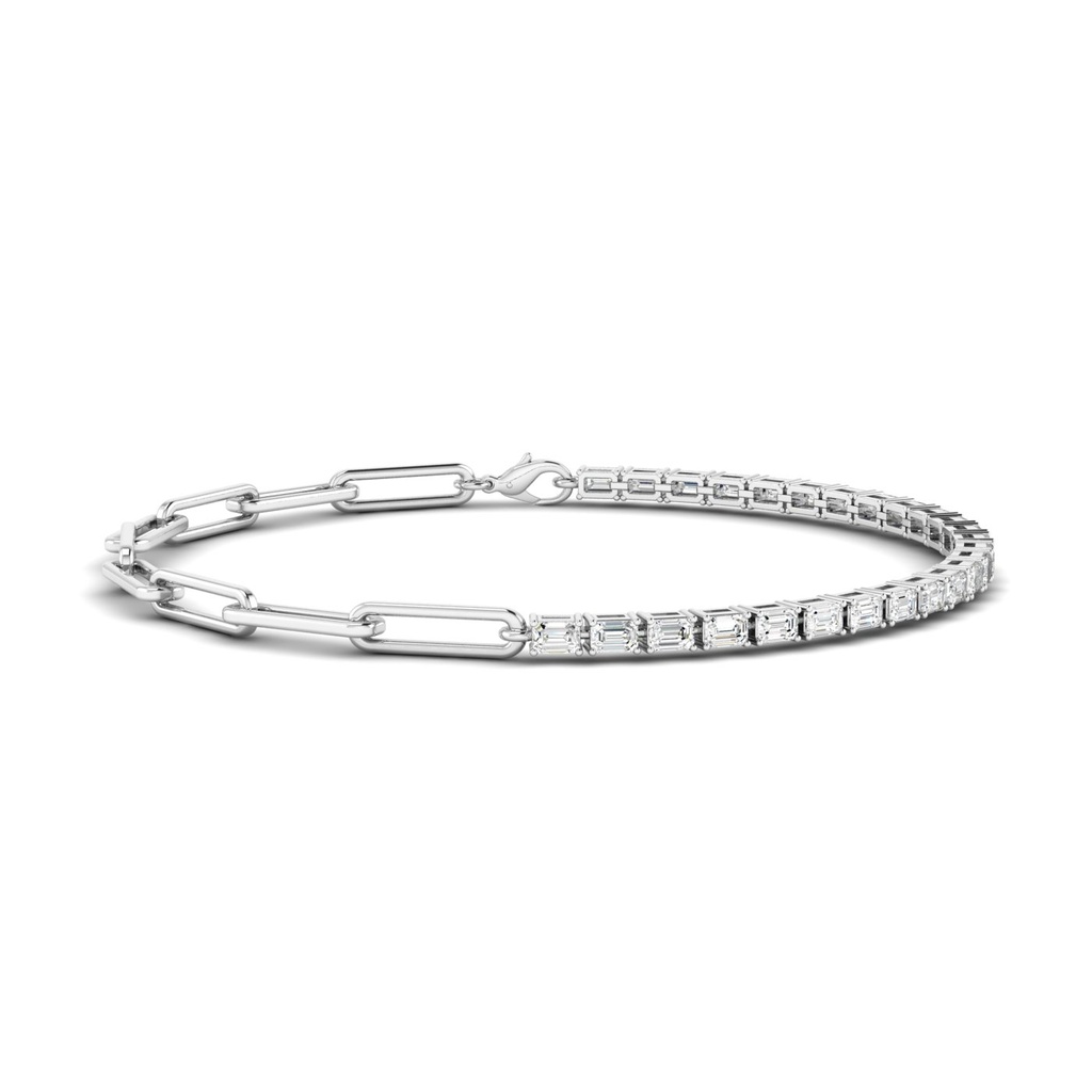 Emerald Half Tennis Paperclip Bracelet