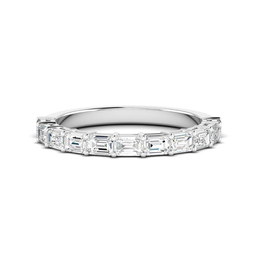 [REM111.00W144.00] East West Emerald Band (White, 14kt Gold, 4.00)
