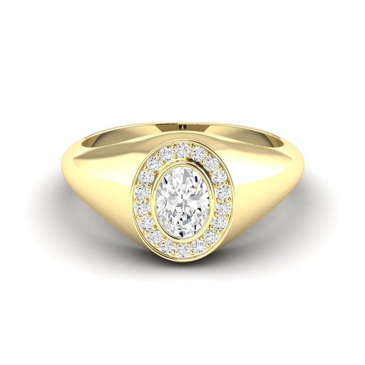 [ROV301] Oval Bezel Signet Ring .65ctw