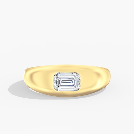 [R324EM5] Emerald Domed Ring