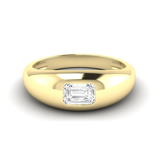 [R324EM5] Emerald Domed Ring