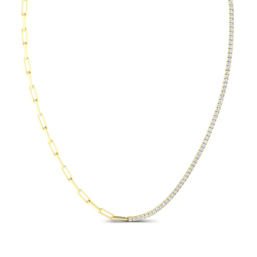 [N049] Half Tennis Paperclip Necklace